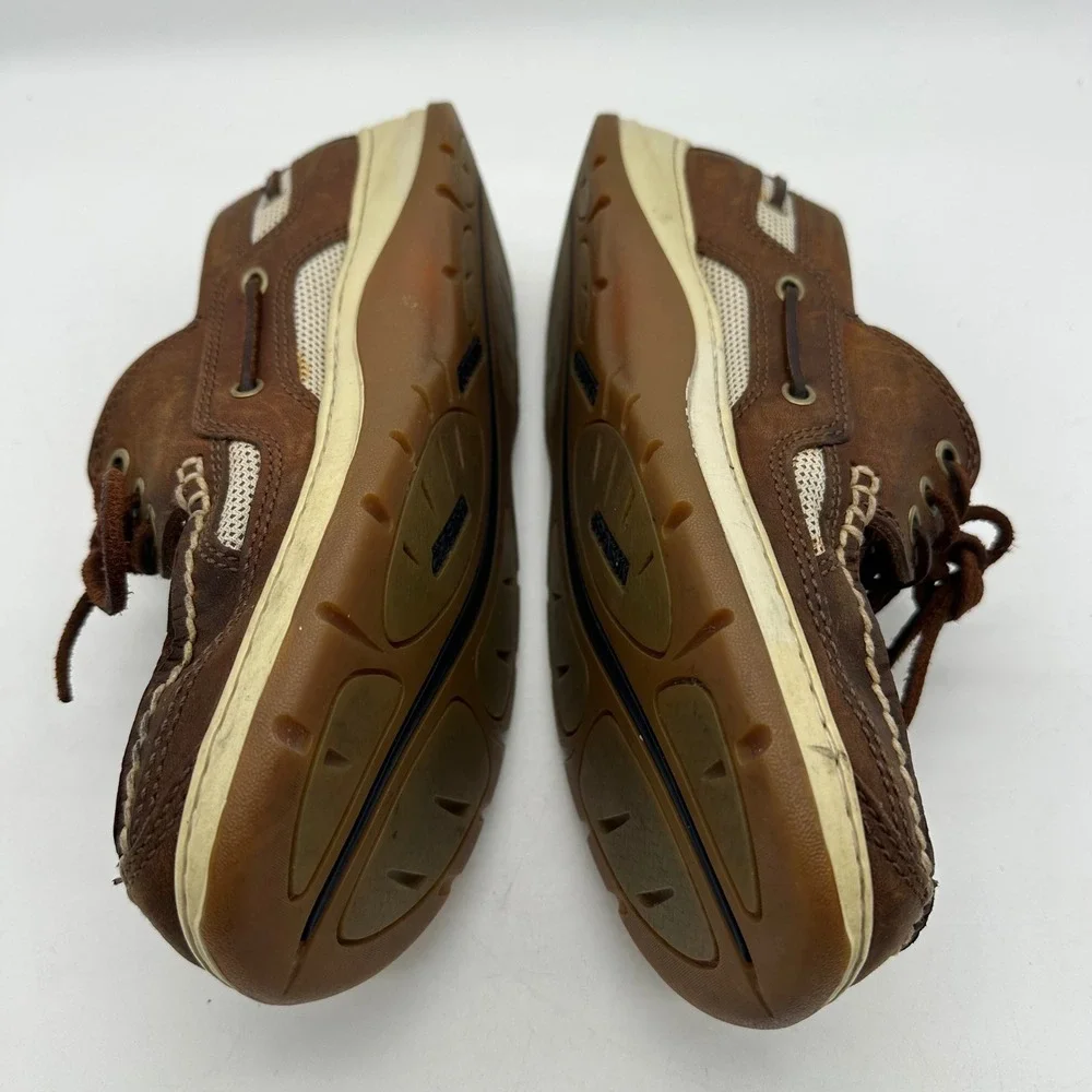 Sebago 99618 Mens Size 9M‎ Becket Casual Copper Tan Leather Mesh Boat Shoes